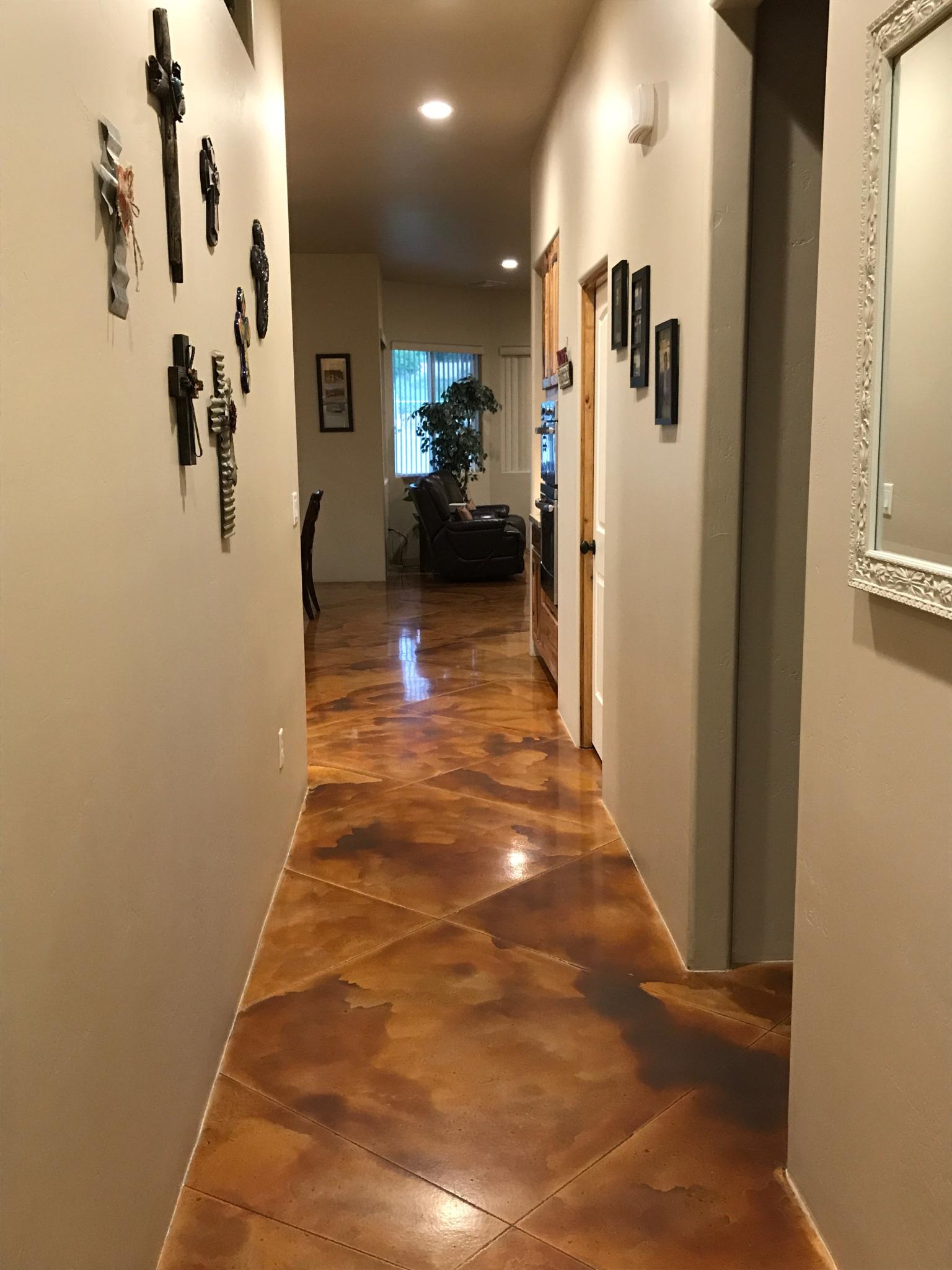 Custom Concrete Staining Hallway