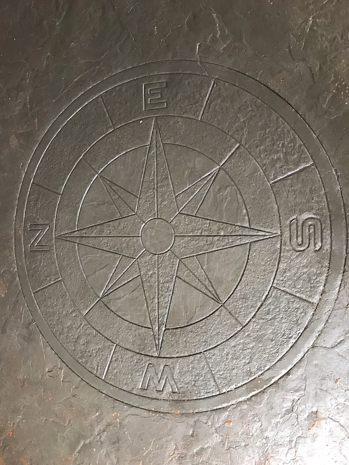 Compass Stamp in Concrete